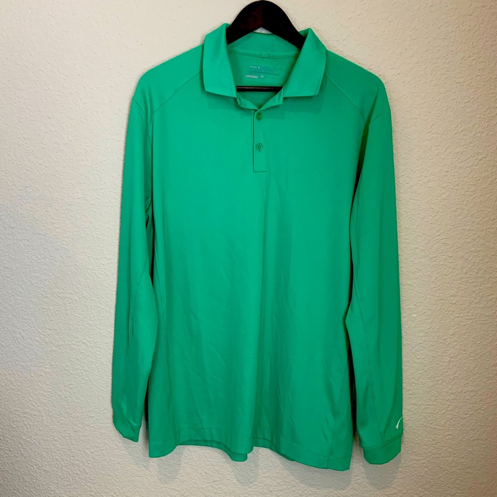 Mens large green Nike golf long sleeve